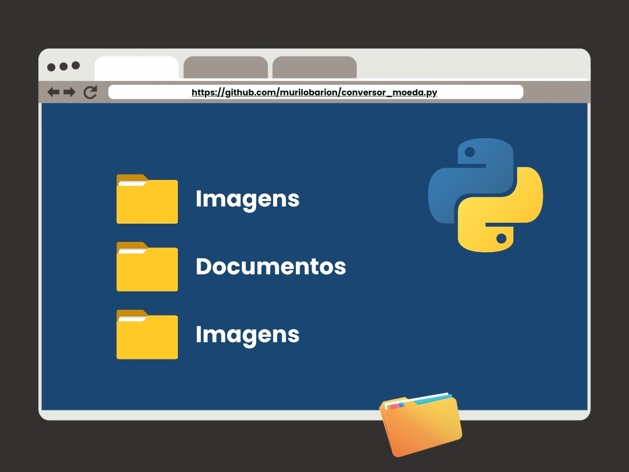Preview do projeto Organizador de Arquivos Python